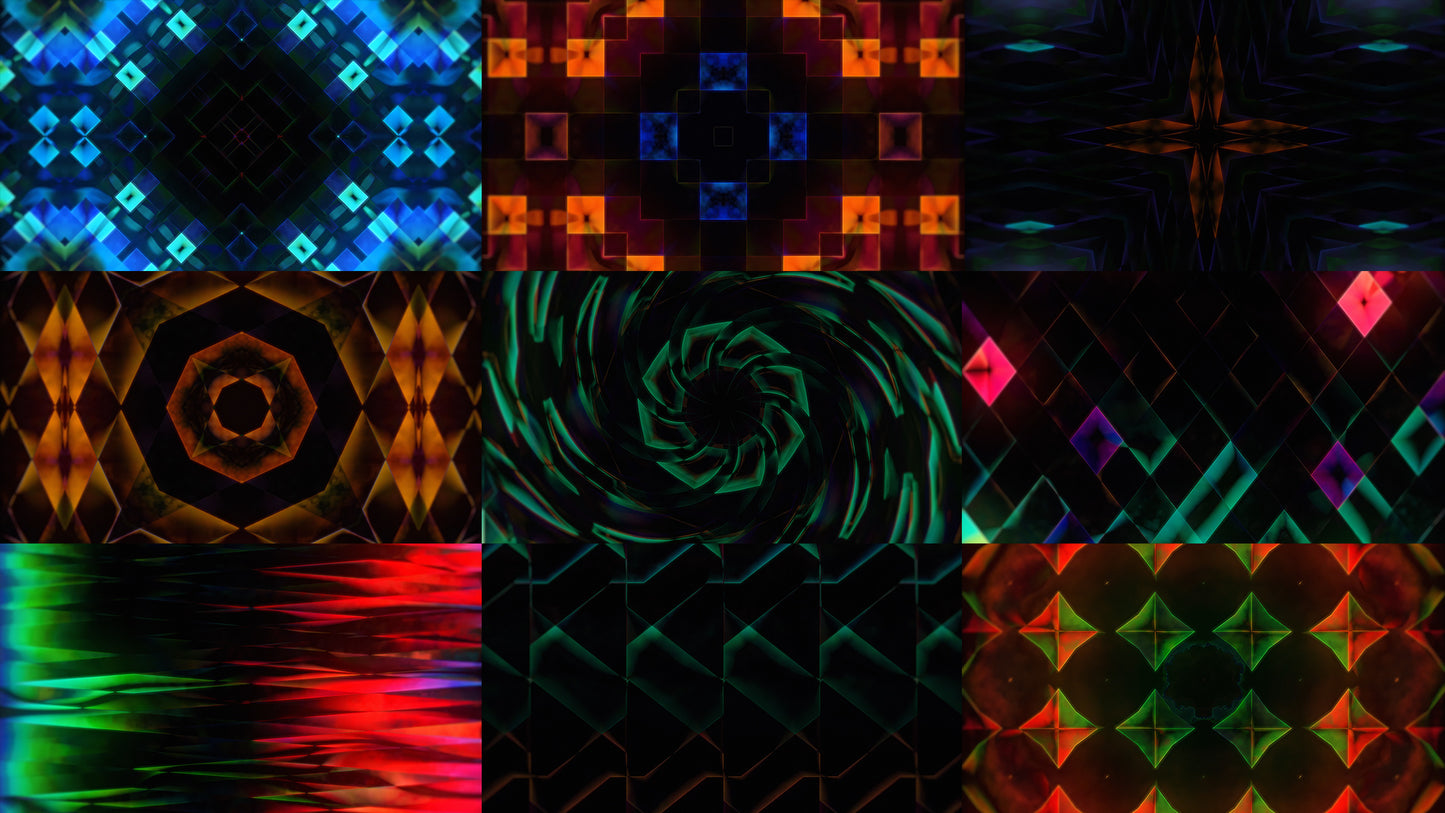 grid samples Secrets 27 loops 60 fps 4k FullHD geometric VJ loops FullHD
