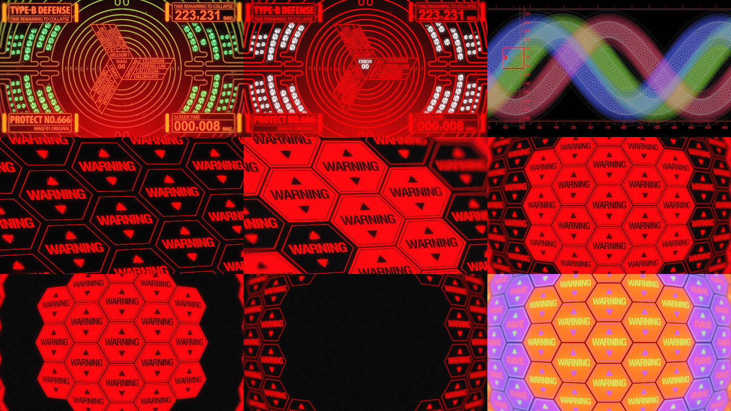 Grid Samples EVA XX 25 loops 60fps 4k FullHD Neo Genesis Evangelion VJ pack vjing