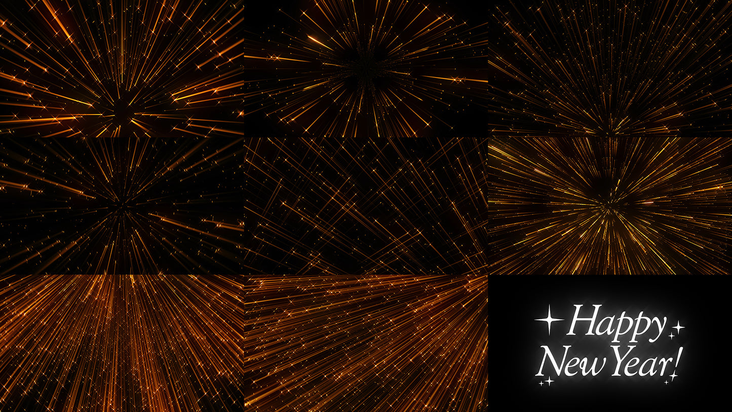Grid Samples Happy New Year VJ pack video loop animation start full HD 4K 60fps