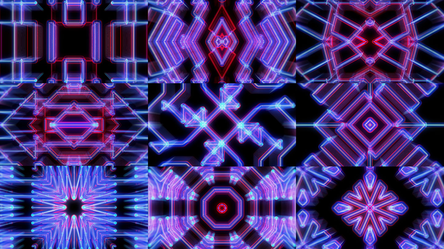 Techno grid, video loop, vj pack, protobacillus, animation, purple, red, blue, loop, vj loop, video loop, vj pack