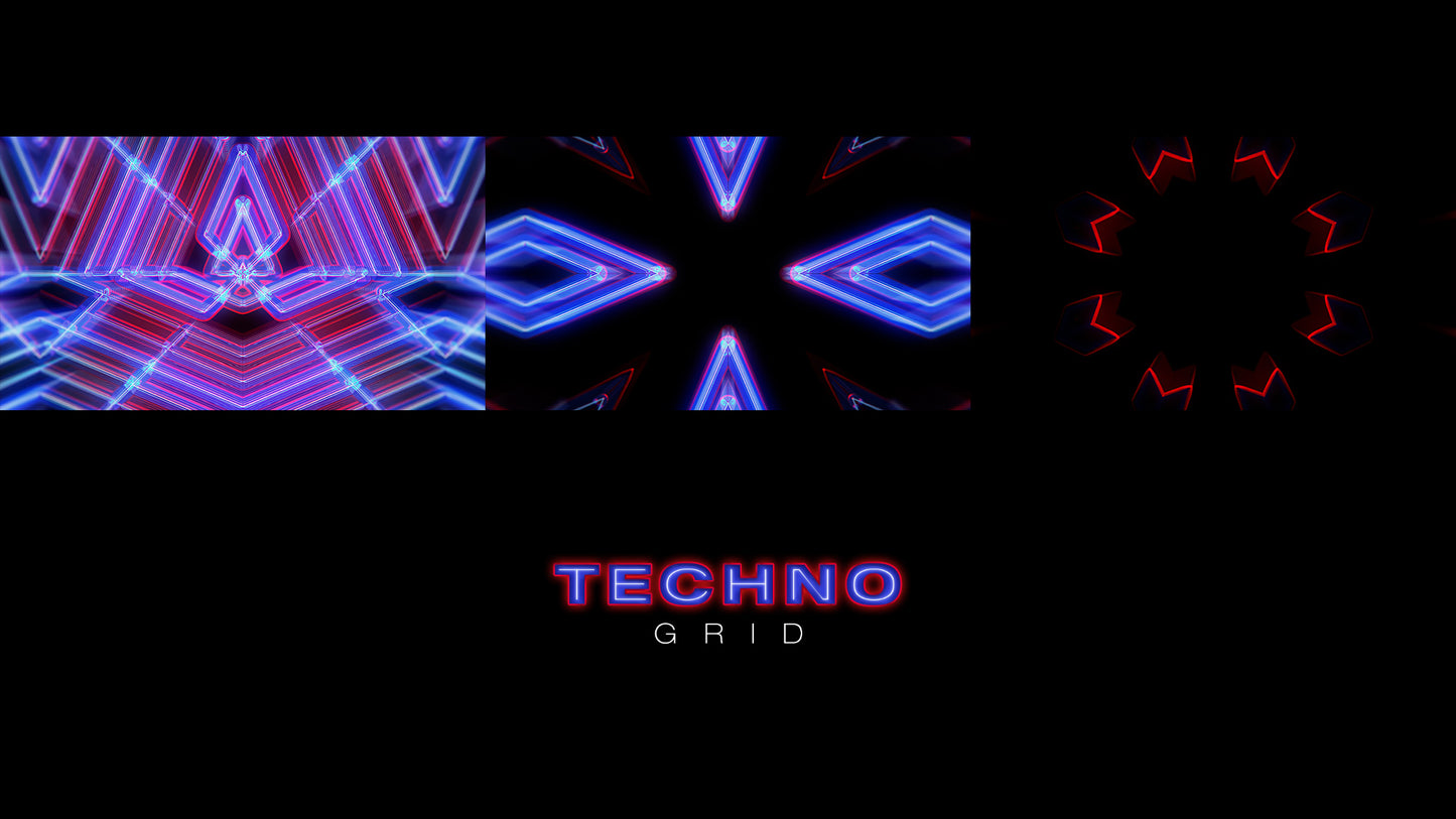Techno grid, video loop, vj pack, protobacillus, animation, purple, red, blue, loop, vj loop, video loop, vj pack