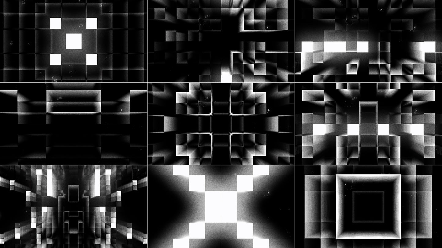 Brutal Techno white and black dark techno idm vj pack vjing loop