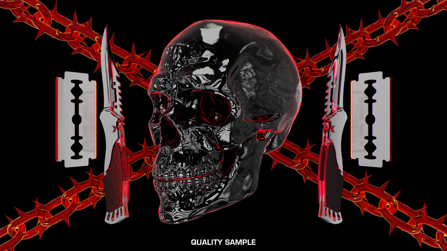 Skull knifes Sharper Chains quality sample techno overdose vj pack