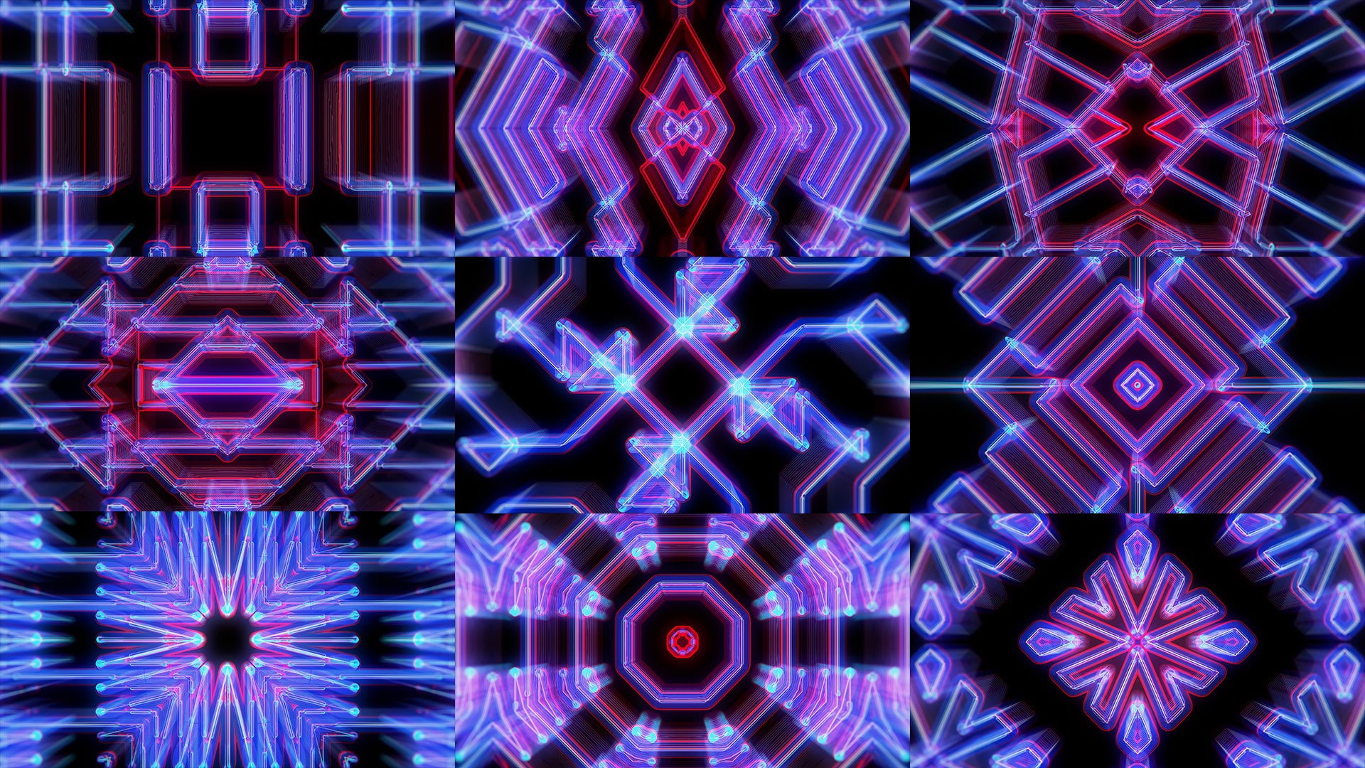 Techno grid, video loop, vj pack, protobacillus, animation, purple, red, blue, loop, vj loop, video loop, vj pack